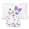 image:imageSunny Side Up Flutter Twin Sheet Set  3 Piece Kids Bedding Set Includes Pillow Cover  Super Soft Floral Microfiber SheetsWhite  Flutter