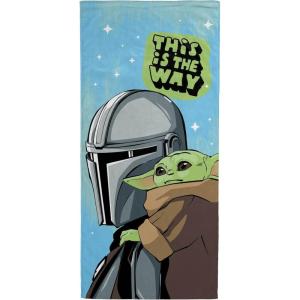 image:imageJay Franco Kids Beach Towel  100 Cotton Super Soft Absorbent Bath Towel 28 x 58 Inch Lightweight for Travel Official Licensed Product Blue  The MandalorianBlue  the Mandalorian