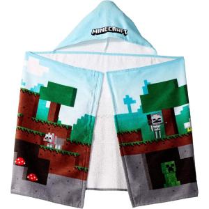 image:imageJay Franco Kids Hooded Towel  22 x 51 Super Soft Bath Wrap with 3D Hood Beach Pool amp Travel Official Licensed Product Multi  The Mandalorian Baby YodaBlue  Minecraft