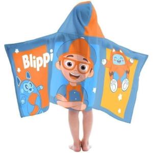 image:imageJay Franco Kids Hooded Towel  22 x 51 Super Soft Bath Wrap with 3D Hood Beach Pool amp Travel Official Licensed Product Multi  The Mandalorian Baby YodaBlue  Blippi