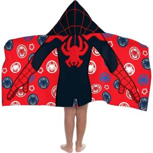 image:imageJay Franco Kids Hooded Towel  22 x 51 Super Soft Bath Wrap with 3D Hood Beach Pool amp Travel Official Licensed Product Red  Spidey amp His Amazing Friends Miles Morales