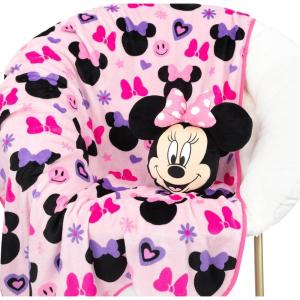 image:imageJay Franco Kids Nogginz Set  12 Inches Nogginz Pillow amp 40 x 50 Inches Cozy Plush Throw Blanket UltraSoft Character Nap Set for Travel Bedroom amp Couch Dcor Gray  The MandalorianPink  Minnie Mouse