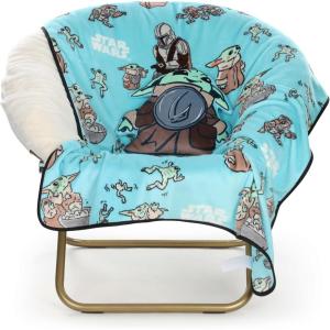 image:imageJay Franco Kids Nogginz Set  12 Inches Nogginz Pillow amp 40 x 50 Inches Cozy Plush Throw Blanket UltraSoft Character Nap Set for Travel Bedroom amp Couch Dcor Gray  The MandalorianMulti  the Mandalorian