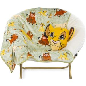 image:imageJay Franco Kids Nogginz Set  12 Inches Nogginz Pillow amp 40 x 50 Inches Cozy Plush Throw Blanket UltraSoft Character Nap Set for Travel Bedroom amp Couch Dcor Gray  The MandalorianGreen  Simba