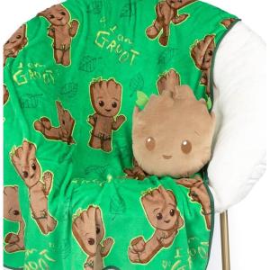 image:imageJay Franco Kids Nogginz Set  12 Inches Nogginz Pillow amp 40 x 50 Inches Cozy Plush Throw Blanket UltraSoft Character Nap Set for Travel Bedroom amp Couch Dcor Gray  The MandalorianGreen  Groot