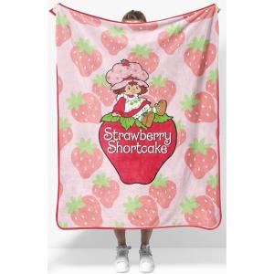 image:imageJay Franco Kids Plush Throw Blanket  Soft amp Cozy Fleece Throw for Bedroom amp Couch Dcor Official Licensed Product Blue  The Mandalorian 40x50  Travel BlanketPink  Strawberry Shortcake