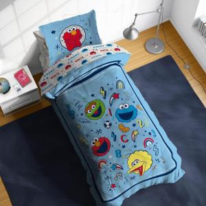 image:imageSesame Street Full Comforter Set  7 Piece Kids Bedding Includes Comforter Sheets amp Pillow Cover  Super Soft Microfiber Bed Set with Elmo Cookie Monster and Big BirdBlue  Sesame Street