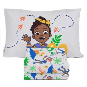 image:imageSunny Side Up Flutter Twin Sheet Set  3 Piece Kids Bedding Set Includes Pillow Cover  Super Soft Floral Microfiber SheetsGray  Blippi