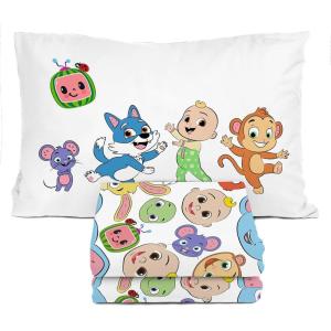 image:imageSunny Side Up Flutter Twin Sheet Set  3 Piece Kids Bedding Set Includes Pillow Cover  Super Soft Floral Microfiber SheetsMulti  Cocomelon