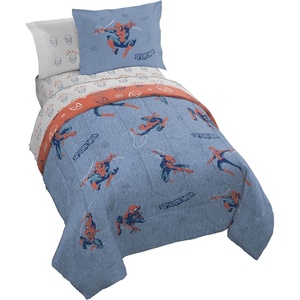 image:imageJay Franco Kids Comforter Set Includes Sheets and Pillow Covers  Soft and Cozy Bed Set for Stylish Room Decor Official Licensed Bedding Grey  Toy Story 7 Piece QueenBlue  Spiderman
